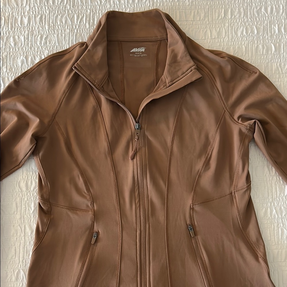 Avia Women's Zip up Athletic Sweater Brown Size Medium